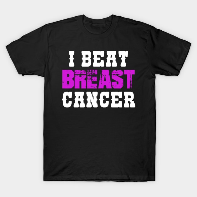 I Beat Breast Cancer T-Shirt by zeedot